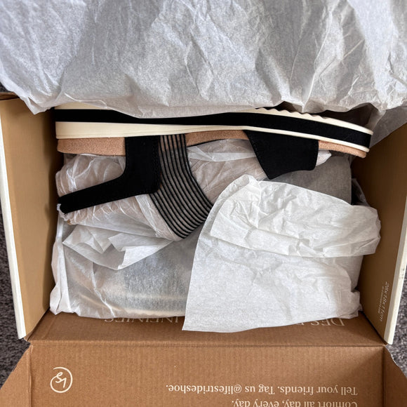 LifeStride Women's Size 8 Black Round Open Toe Wedge Slingback Sandals NIB