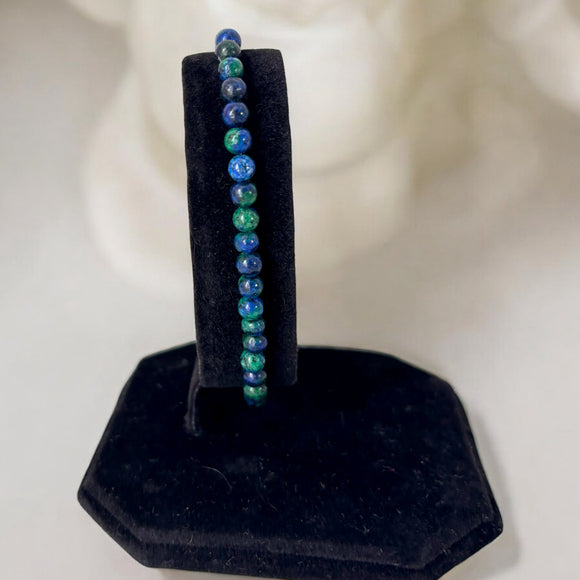 Blue Phoenix Stone Natural Gemstone Stretchy Beaded Bracelet Jewelry NWT