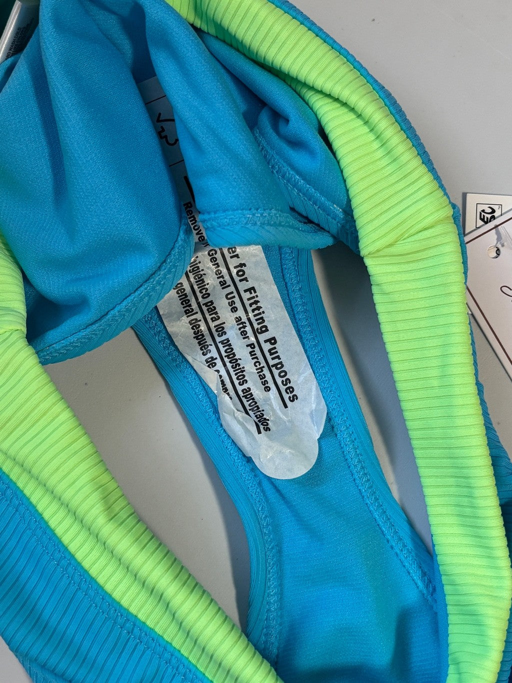 Salt + Cove Size Small Blue & Lime Green High Waisted Bikini Bottoms NWT