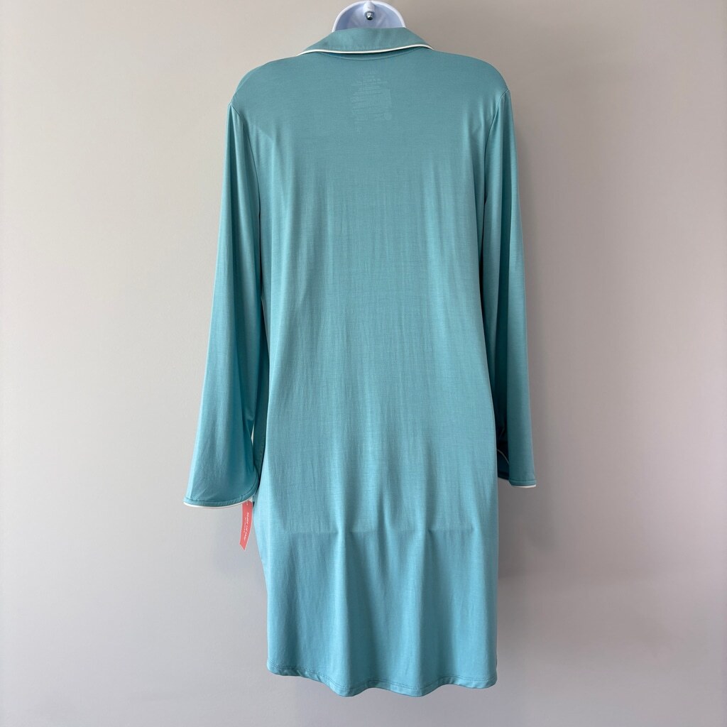 State of Day Women's Blue Button-Down Super Soft Pajama Dress / Sleep Shirt NWT