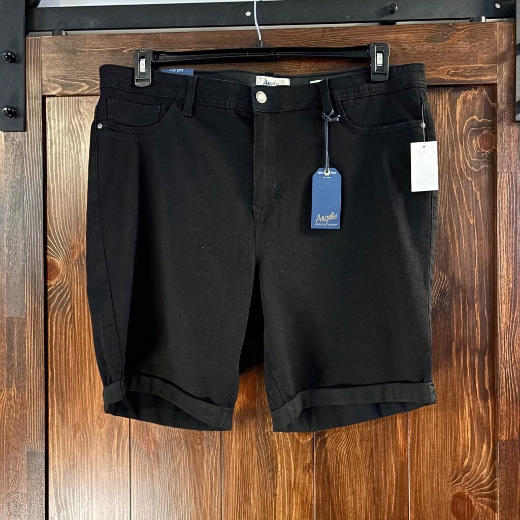 Angels Forever Plus Size 22W 360 Sculpt Mid Thigh Black Jean Shorts NWT