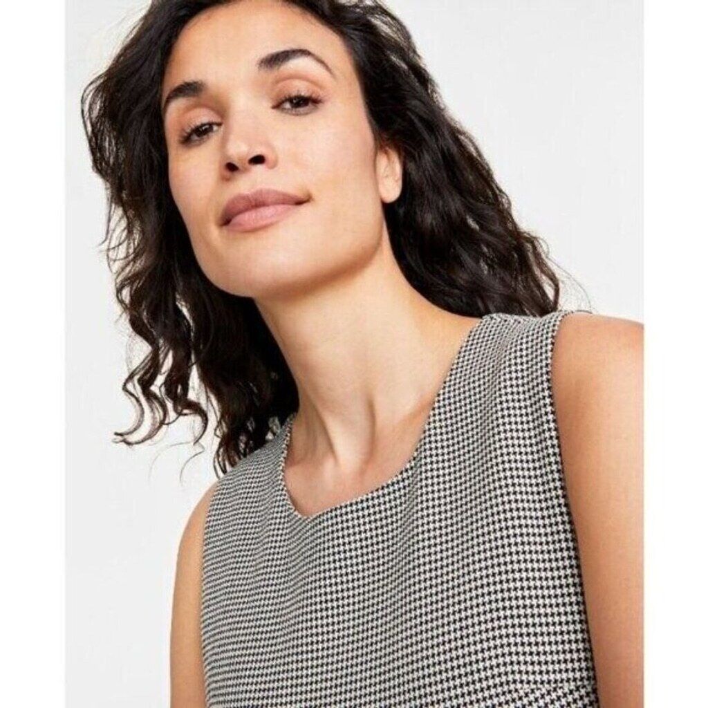 On 34th Plus Size 20W White and Black Houndstooth Double-Weave Sheath Dress NWOT