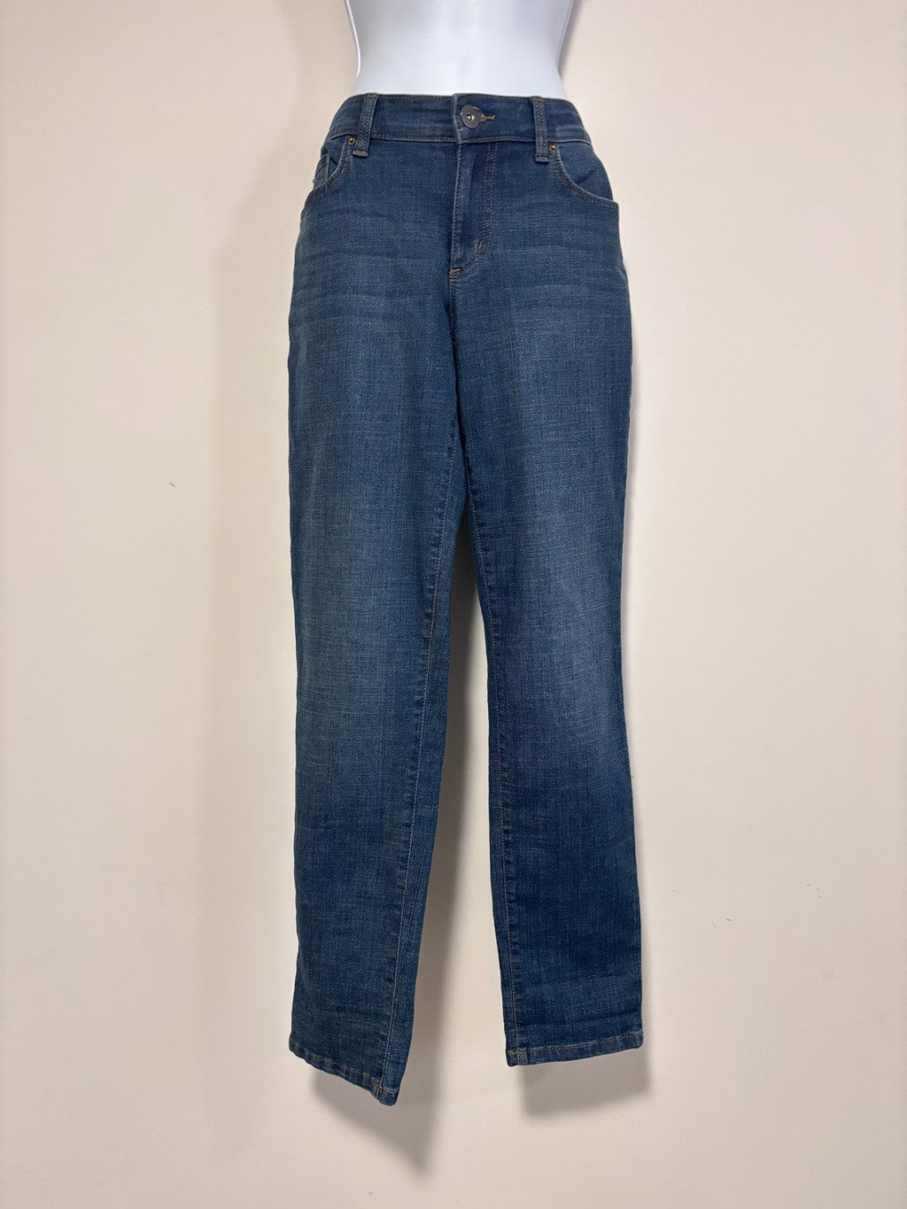 INC International Concepts Size 4 Mid Rise Straight Jeans, Cuffed NWT