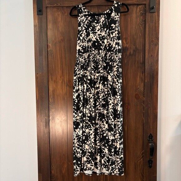 I.N.C. INTERNATIONAL CONCEPTS Petite Floral Printed White & Black Maxi Dress NWT