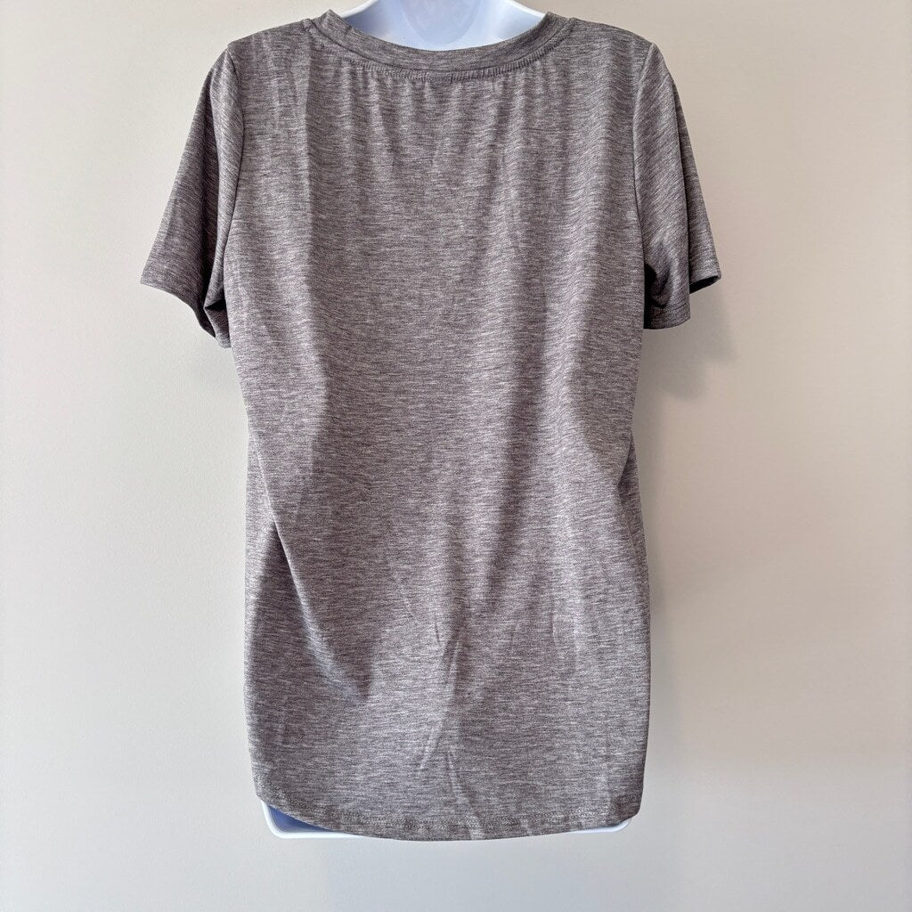 SHEIN Women's Size Large Heather Gray V-Neck T-Shirt Short Sleeve Casual NIB