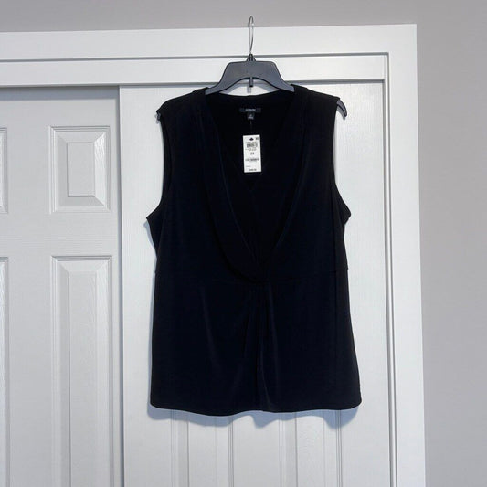 Alfani Women's Plus Size 2X Black Twisted Tank Top / Blouse NWT