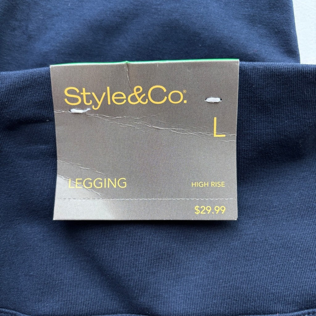 Style & Co. Women's Size Large Dark Blue High Rise Pulls on Leggings NWT