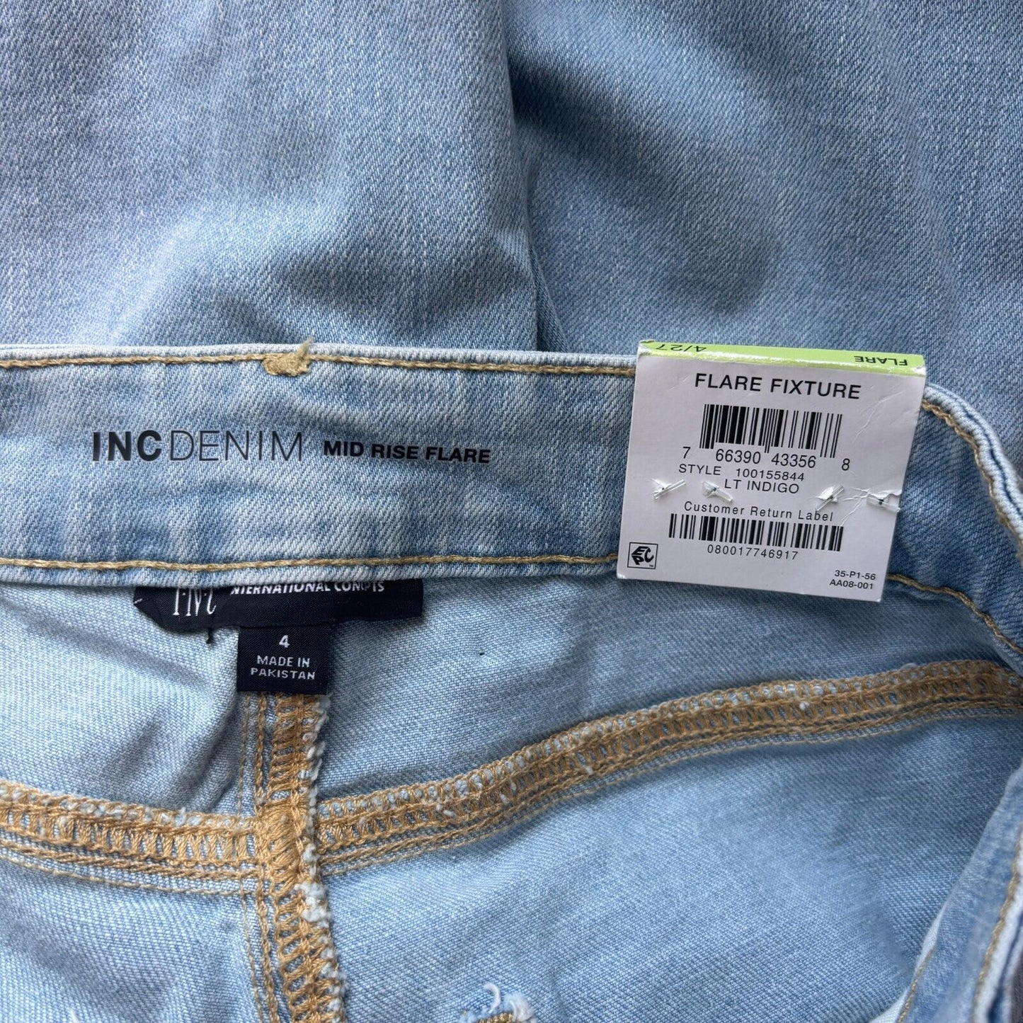 I.N.C. International Concepts Women's Mid-Rise Destructed Flare-Leg Jeans NWT