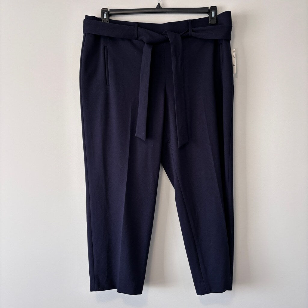 Bar III Women's XXL Navy Blue Tie Front Cropped Comfortable Dress Pants NWT
