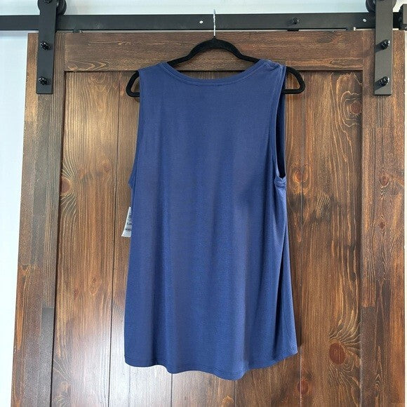 I.N.C. International Concepts Size XL Embellished Navy Scoop-Neck Tank Top NWT