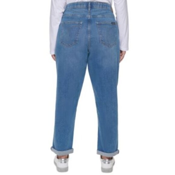 CALVIN KLEIN JEANS Plus Size Mid-Rise Slim-Fit Cuffed Boyfriend Jeans NWT