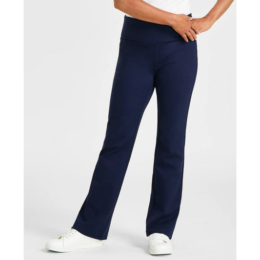 Style & Co. Women's Large Petite Navy Mid-Rise Pull-On Bootcut Ponte Pants NWT