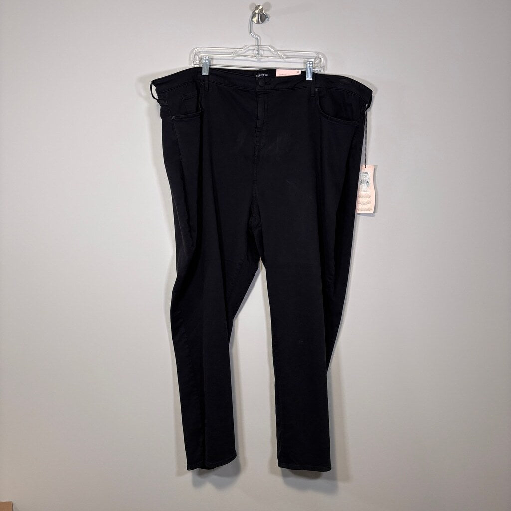 Curves 360 NYDJ Women's Plus Size 28 Black Straight Ankle Stretchy Jeans WT