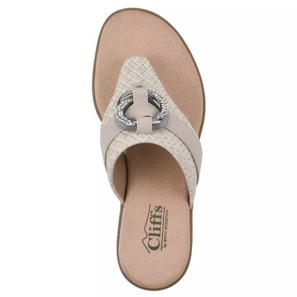 Cliffs by White Mountain Women's 7 & 8 White Benedict Comfort Sandals NWT