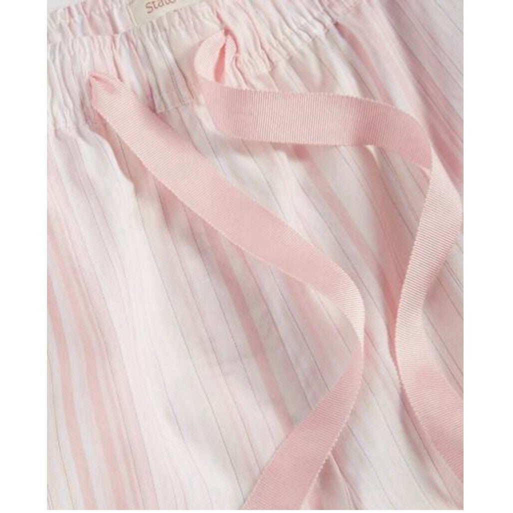 State of Day Women's Pink & White Striped Poplin Boxer Sleep Shorts Pajamas NWT