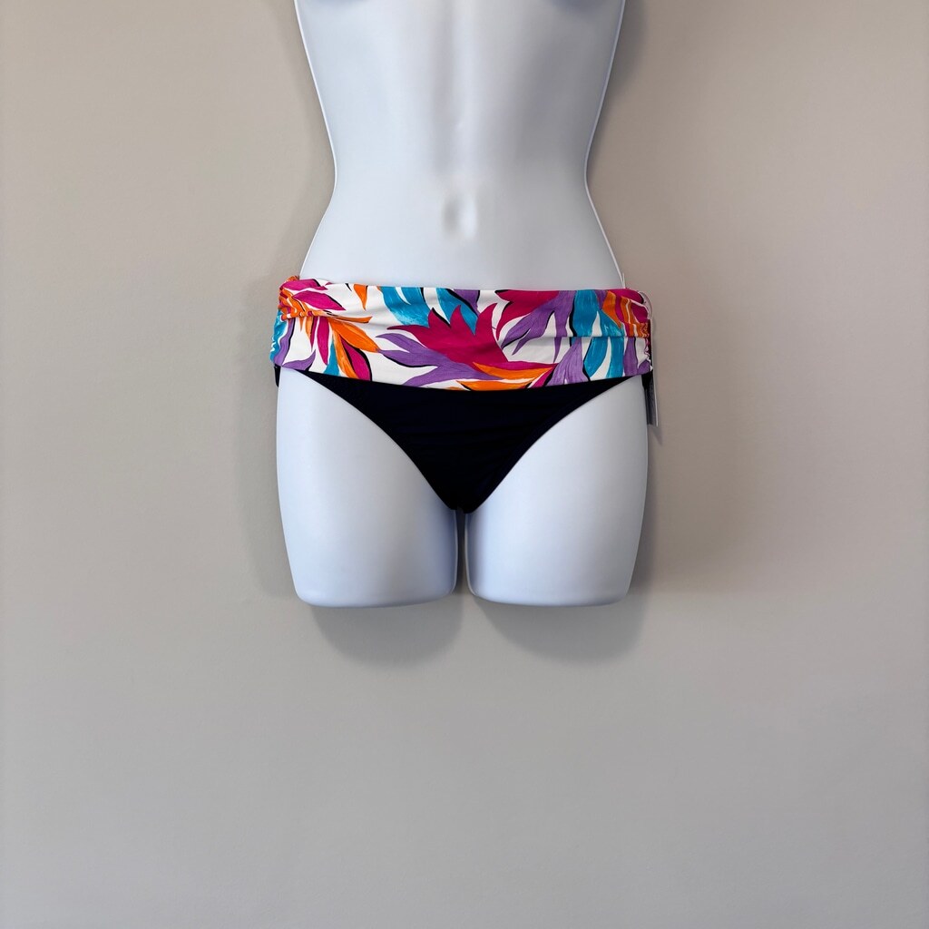 Anne Cole Women's Navy & Multicolor Foldover Bikini Bottoms NWT