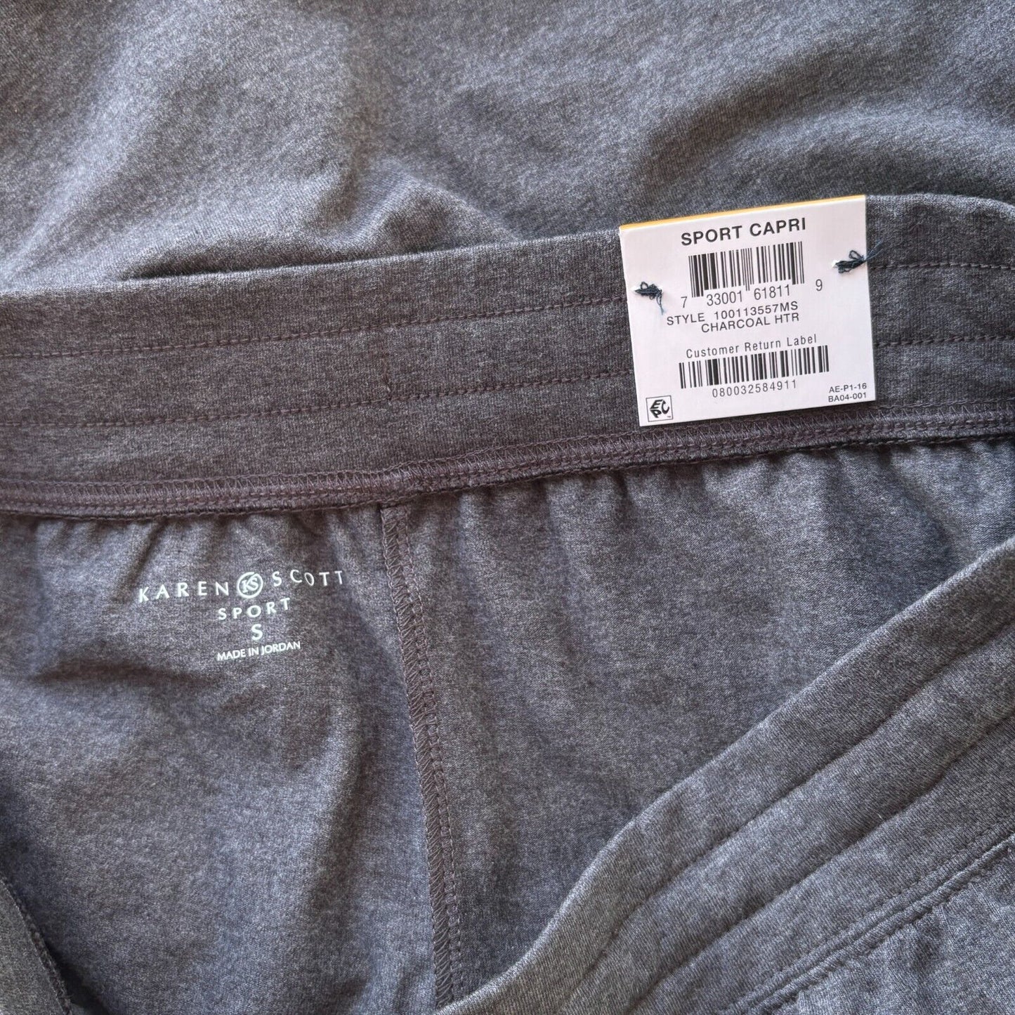 Karen Scott Knit Pull on Dark Grey Capri Pants with an Draw-String Waist NWT