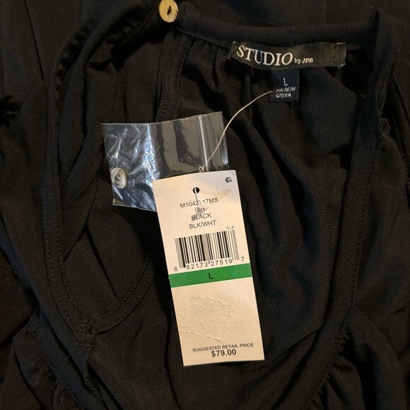 JPR Studio Women's Size Large Black Stretchy Tie-Waist Halter Jumpsuit NWT