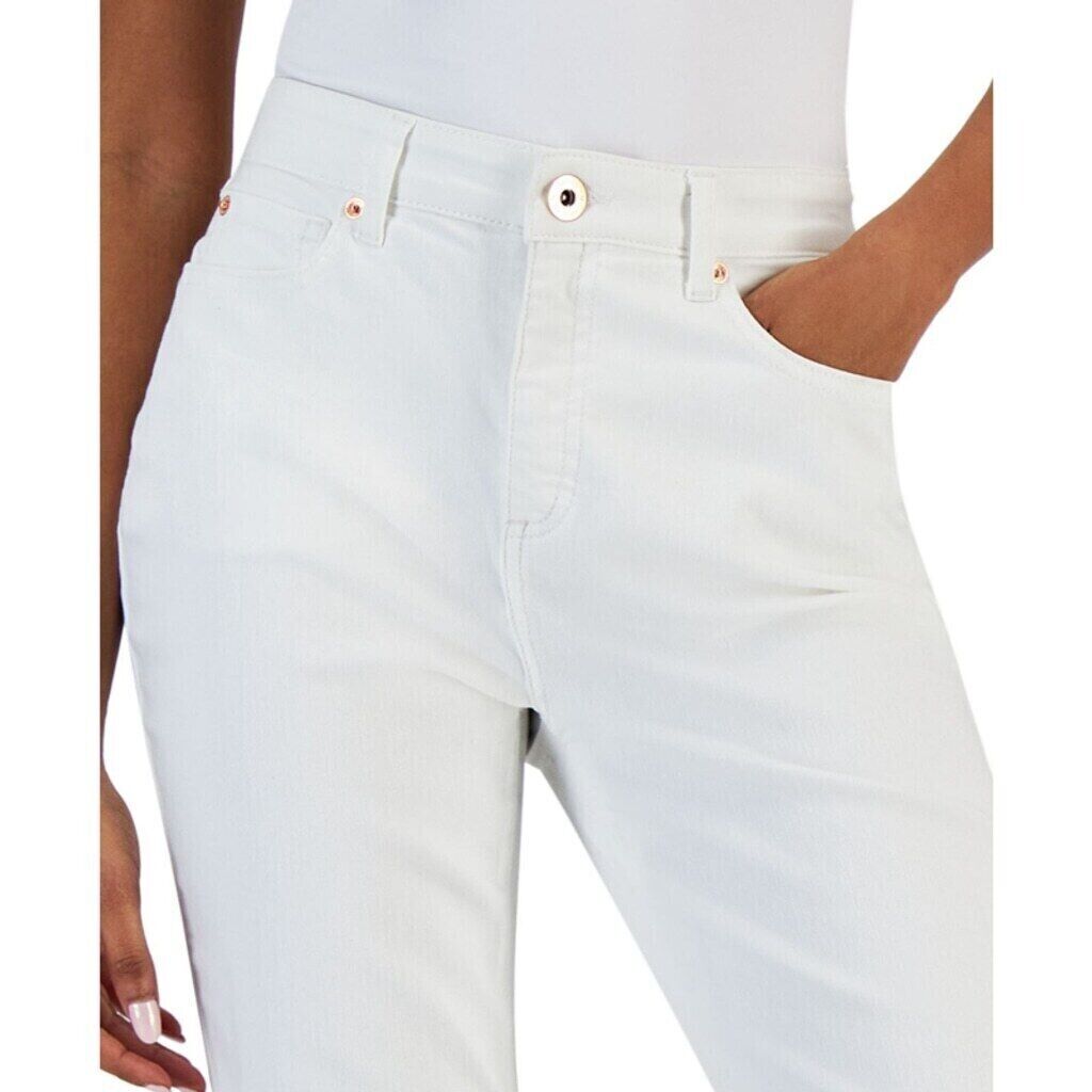 I.N.C. International Concepts White High-Rise Distressed Cropped Jeans NWT.