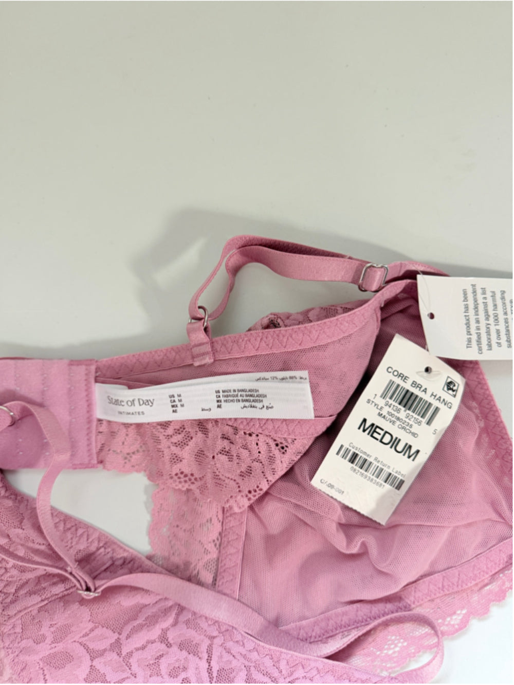State of Day Women's Pink / Purple Lace Bralette NWT
