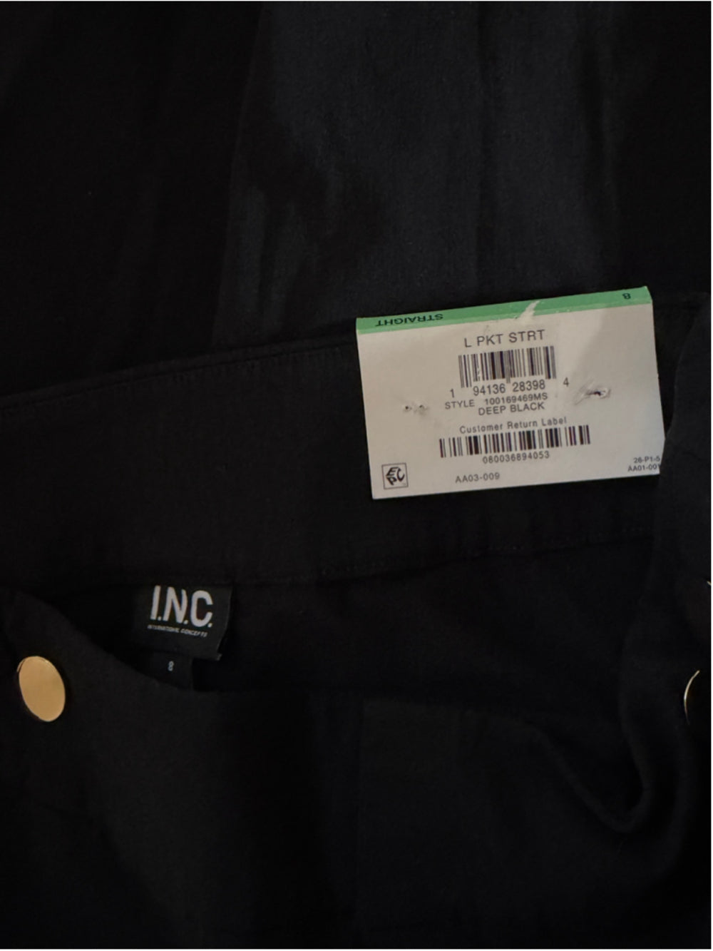 INC International Concepts Women's 8 Black Mid-Rise Bootcut Dress Pants NWT