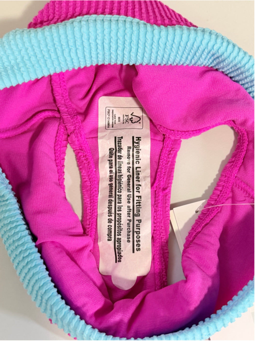 Salt + Cove Size XS Pink & Blue Colorblocked Ribbed Bikini Bottoms NWT