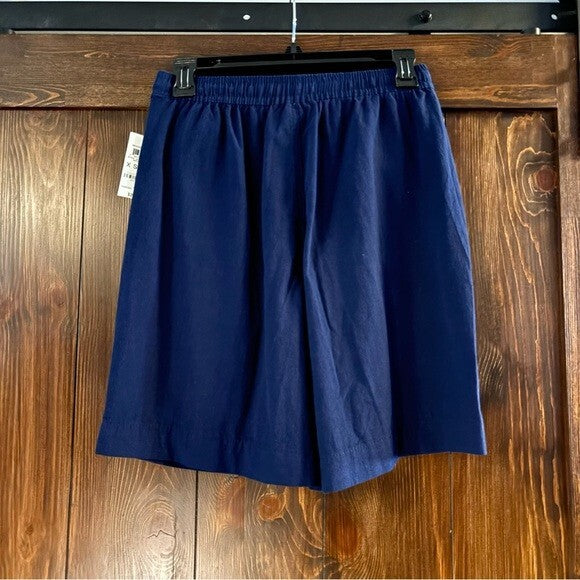Karen Scott Women's Navy Blue Emilia Cotton Casual Shorts NWT
