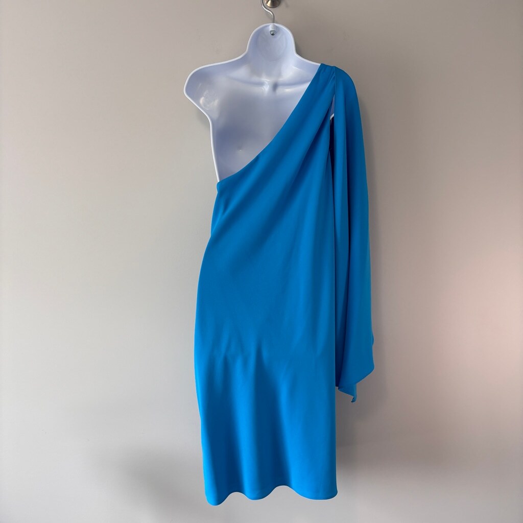 Ralph Lauren Women's Size 16 Blue Georgette One-Shoulder Cocktail Dress NWT
