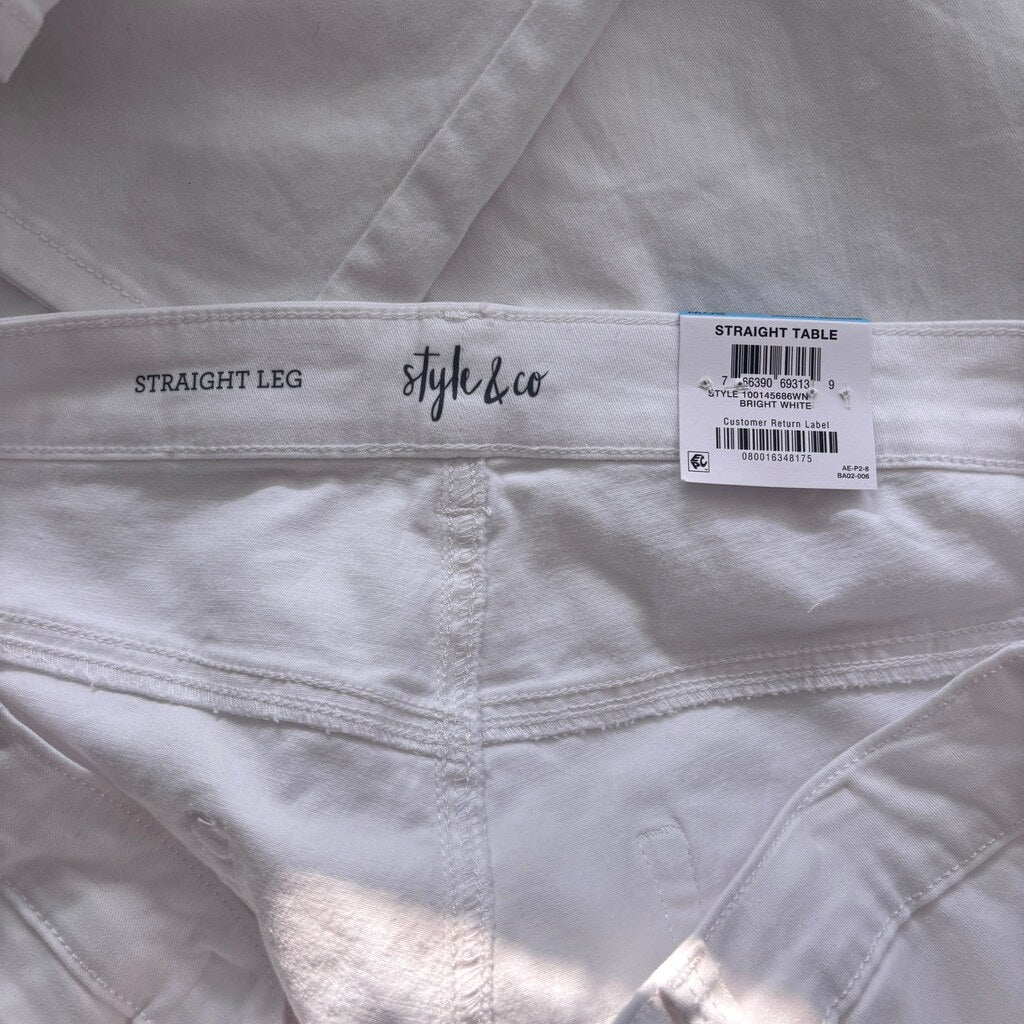Style & Co. Women's Plus Size 20W White High Rise Straight Leg Jeans NWT