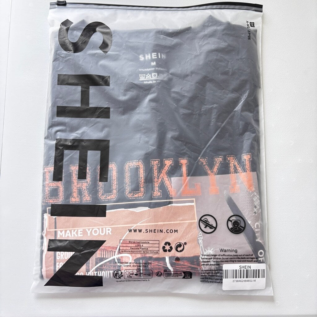 SHEIN Women's Medium Black NYC T-Shirt Brooklyn Bridge Oversized Boxy Tee NIB