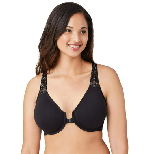 Wacoal Women's Size 36B Black Soft Embrace Lace Detail Front-Close Bra NWT