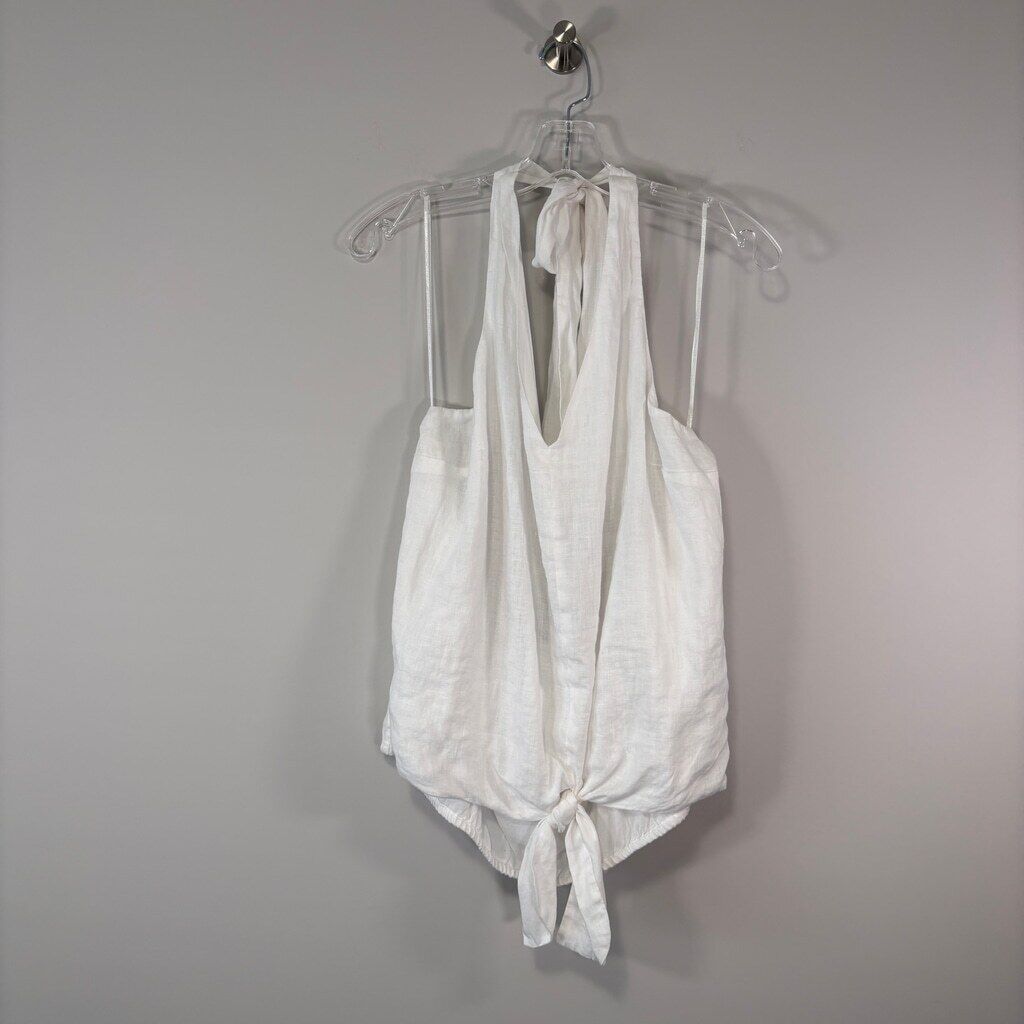 INC International Concepts Women's XXL White 100% Linen Halter Top NWT