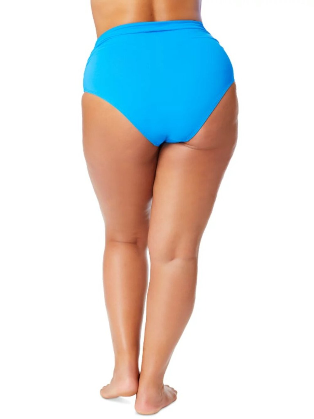 Anne Cole Women's Plus Size 16W Bright Blue High-Waist Bikini Bottoms NWT