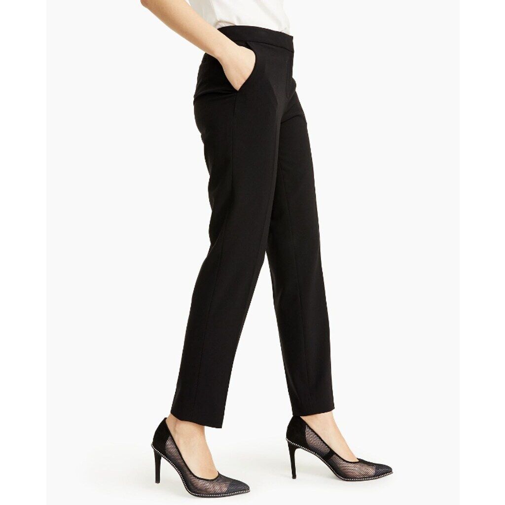 Bar III Women's Size 8 Straight-Leg Black Crepe Dress Pants NWT