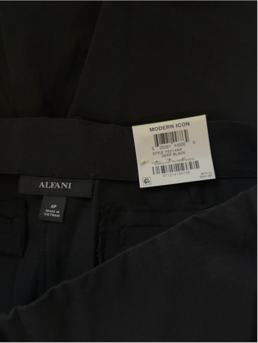 Alfani 4 Petite Black Bi-Stretch Hollywood Skinny Dress Pants / Slacks NWT