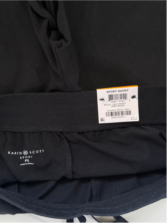 Karen Scott Women's Small Petite Black Knit Cotton Shorts NWT