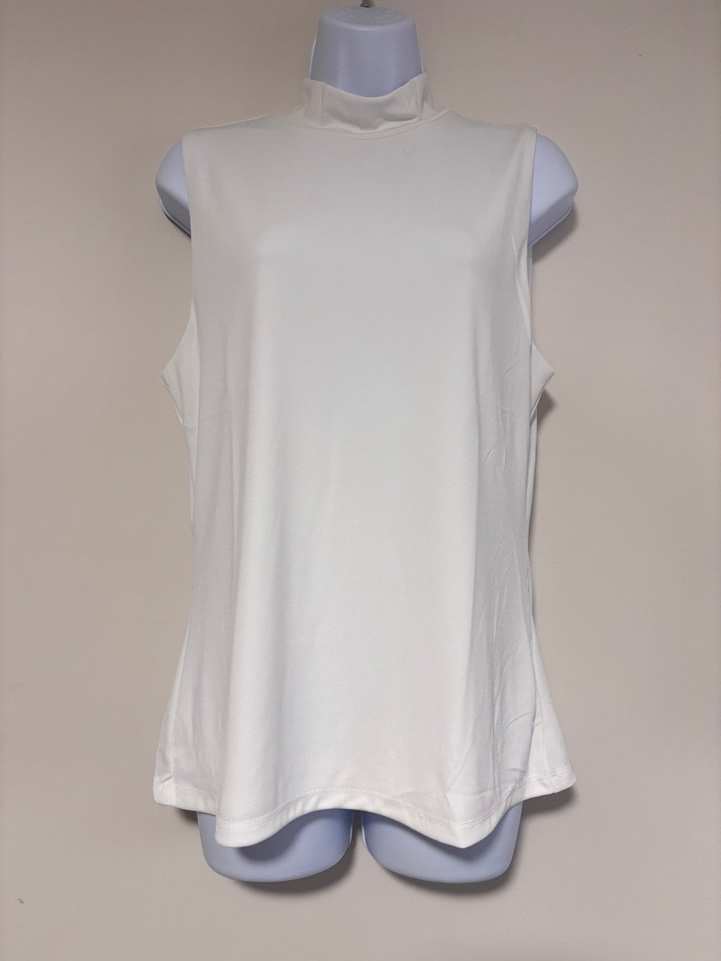 INC International Concepts Size Large Off White Mock Neck Sleeveless Top NWT
