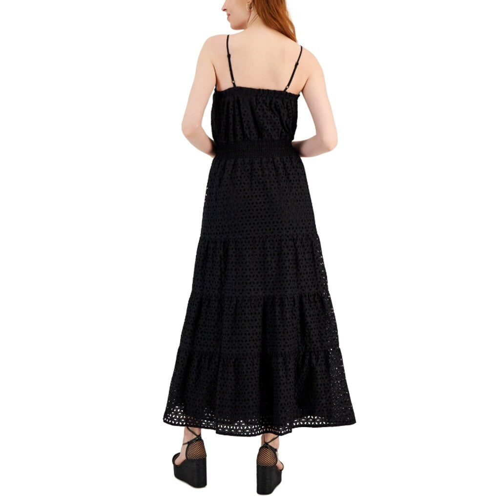 I.N.C. International Concepts Women's Large Cotton Eyelet Black Maxi Dress NWT