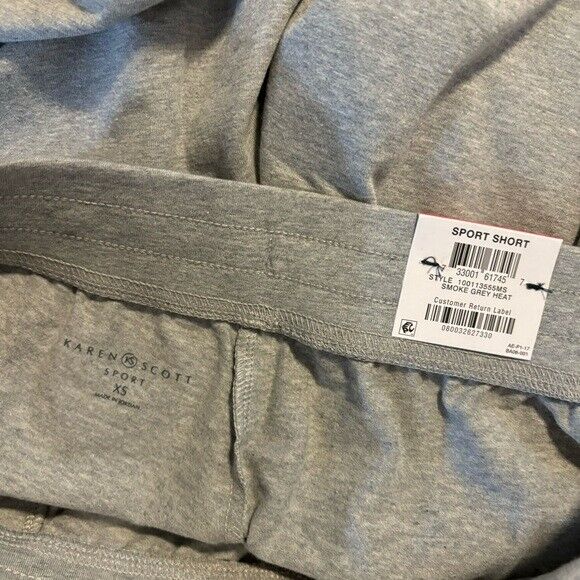 Karen Scott Pull-On Stretchy Elastic Waist Knit Casual Grey Shorts NWT