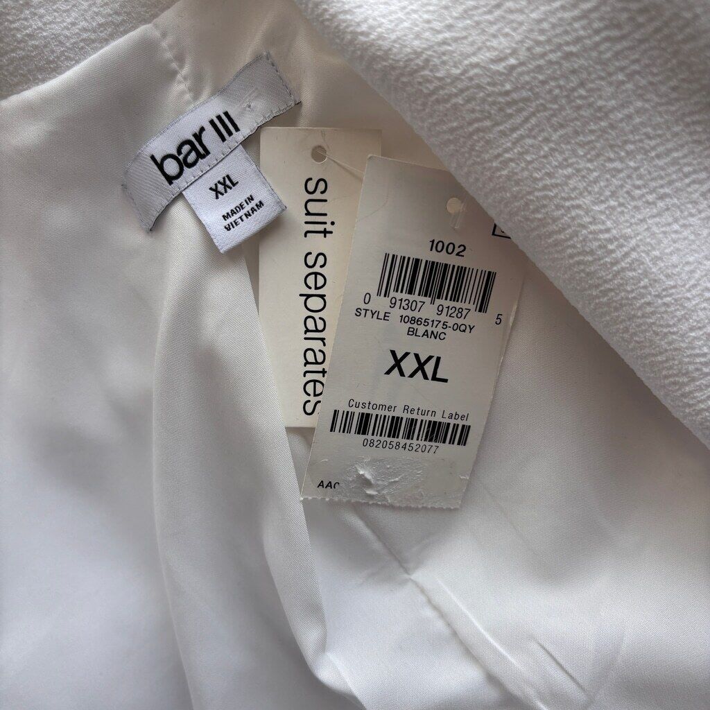 Bar III Women's XXL White Textured Belted Tie-Waist Lined Jacket NWT