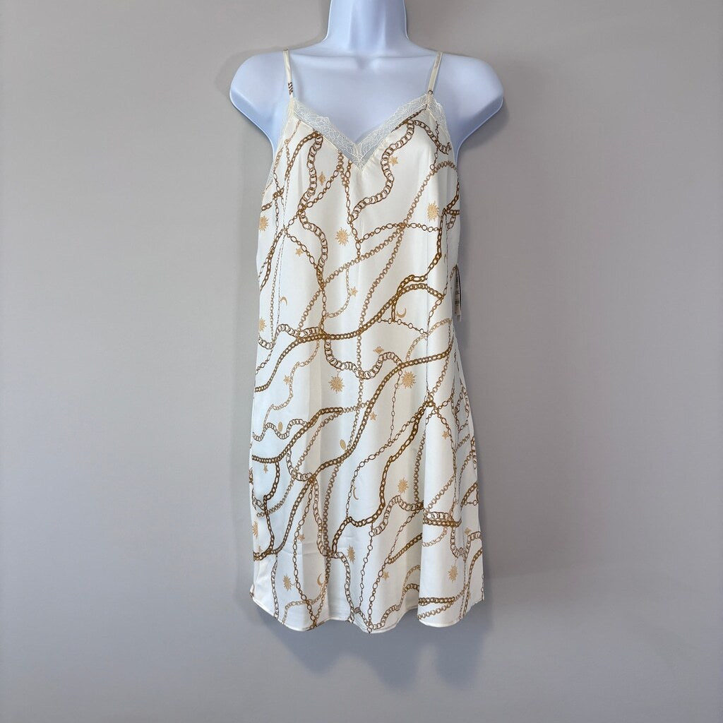 INC International Concepts Women's Size XS White Stretch Satin Chemise NWT