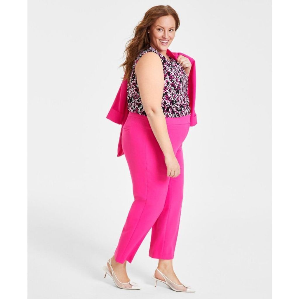 KASPER Plus Size Straight-Leg Hot Pink Dress Pants NWT