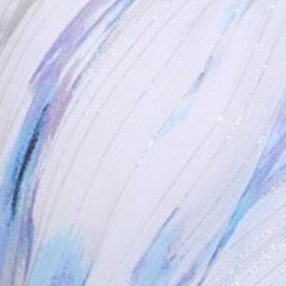 DKNY Women's Medium Blue Chiffon Printed Crisscross Metallic-Detail Top NWT