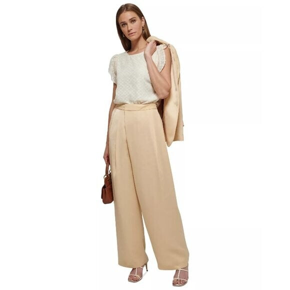 DKNY One-Button Flap Pocket Petite Blazer, Beige NWT 14P