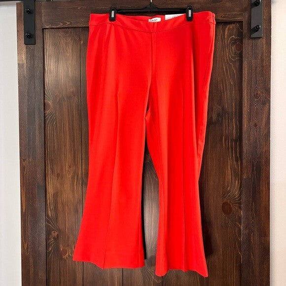 On 34th Women's Bright Orange Ponte Kick-Flare Ankle Dress Pants NWT