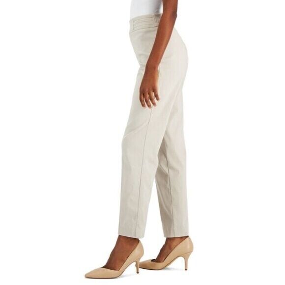 JM Collection Studded XL Petite Beige High-Waisted Straight-Leg Dress Pants NWT