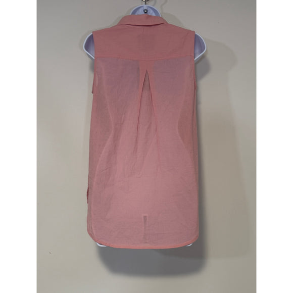 Nautica Jeans Women's XS Pink 100% Cotton Sleeveless Button Tunic Top NWT