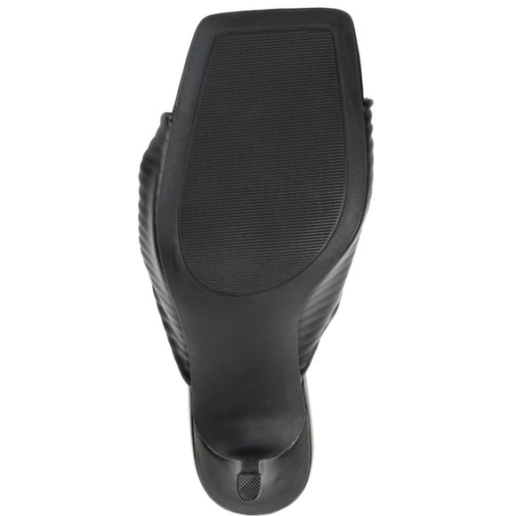 Journee Collection Women's 9 Black Greer Pleated Sandals / Heeled Shoes NIB