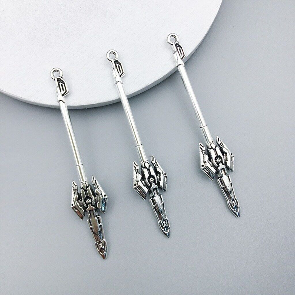 Dark Paladin Lance Alloy Pendant Charm for Fantasy Jewelry, Crafts & Cosplay NWT