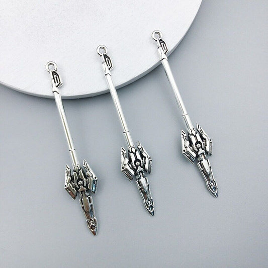 Dark Paladin Lance Alloy Pendant Charm for Fantasy Jewelry, Crafts & Cosplay NWT